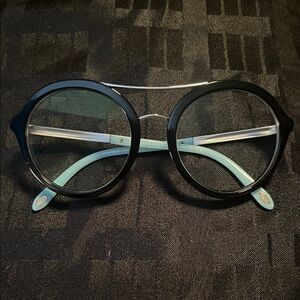 Tiffany & Co. Black and Blue Round Glasses with Swarovski Crystals